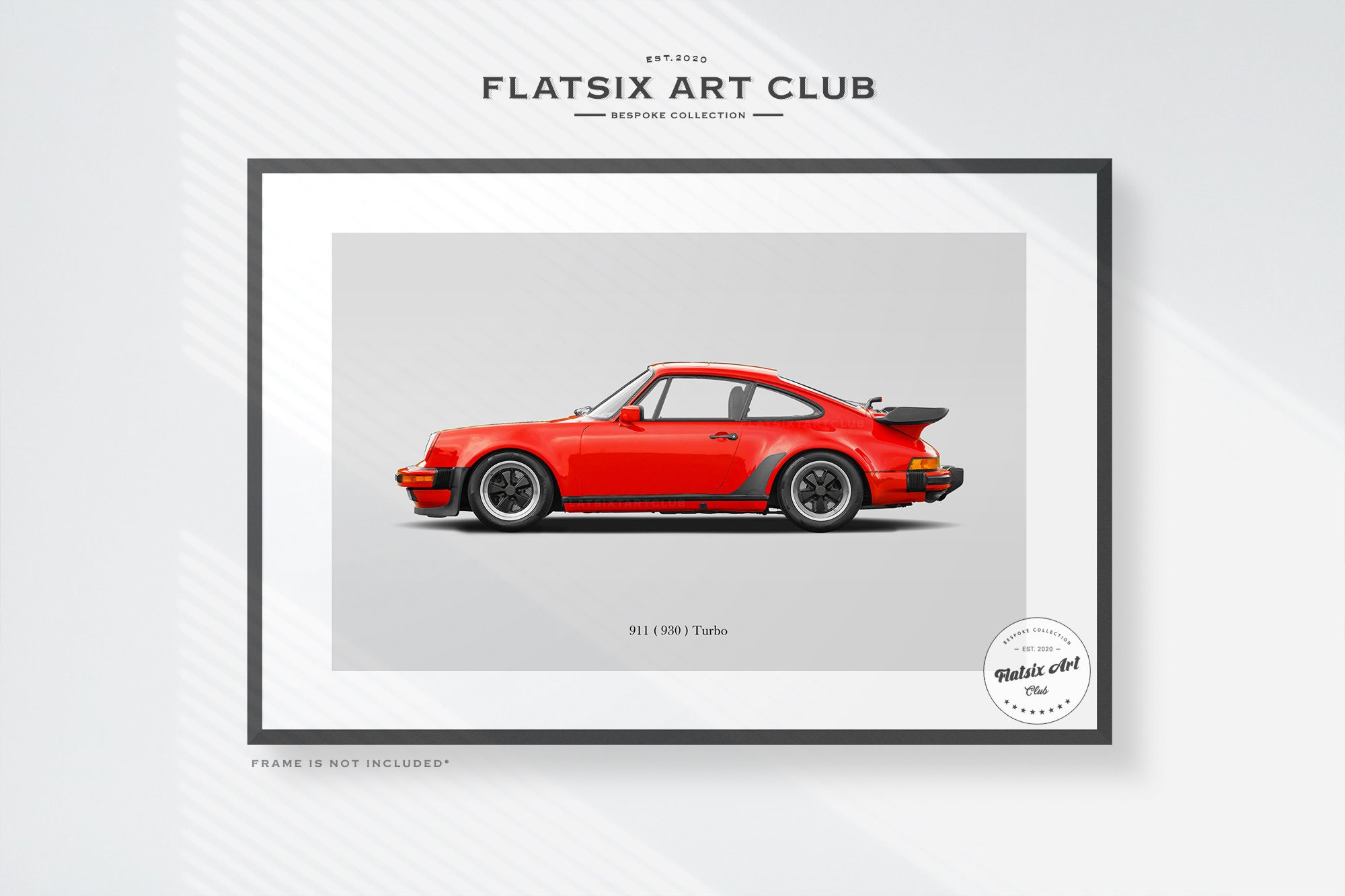 Porsche 930 Turbo Sketched Wall Art - Multi-colour Automotive Art