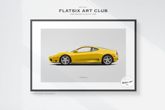 Ferrari 360 Modena Sketched Wall Art - Multi-colour Automotive Art