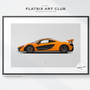 McLaren P1 Sketched Wall Art - Multi-colour Automotive Art Print - Car Poster Illustration