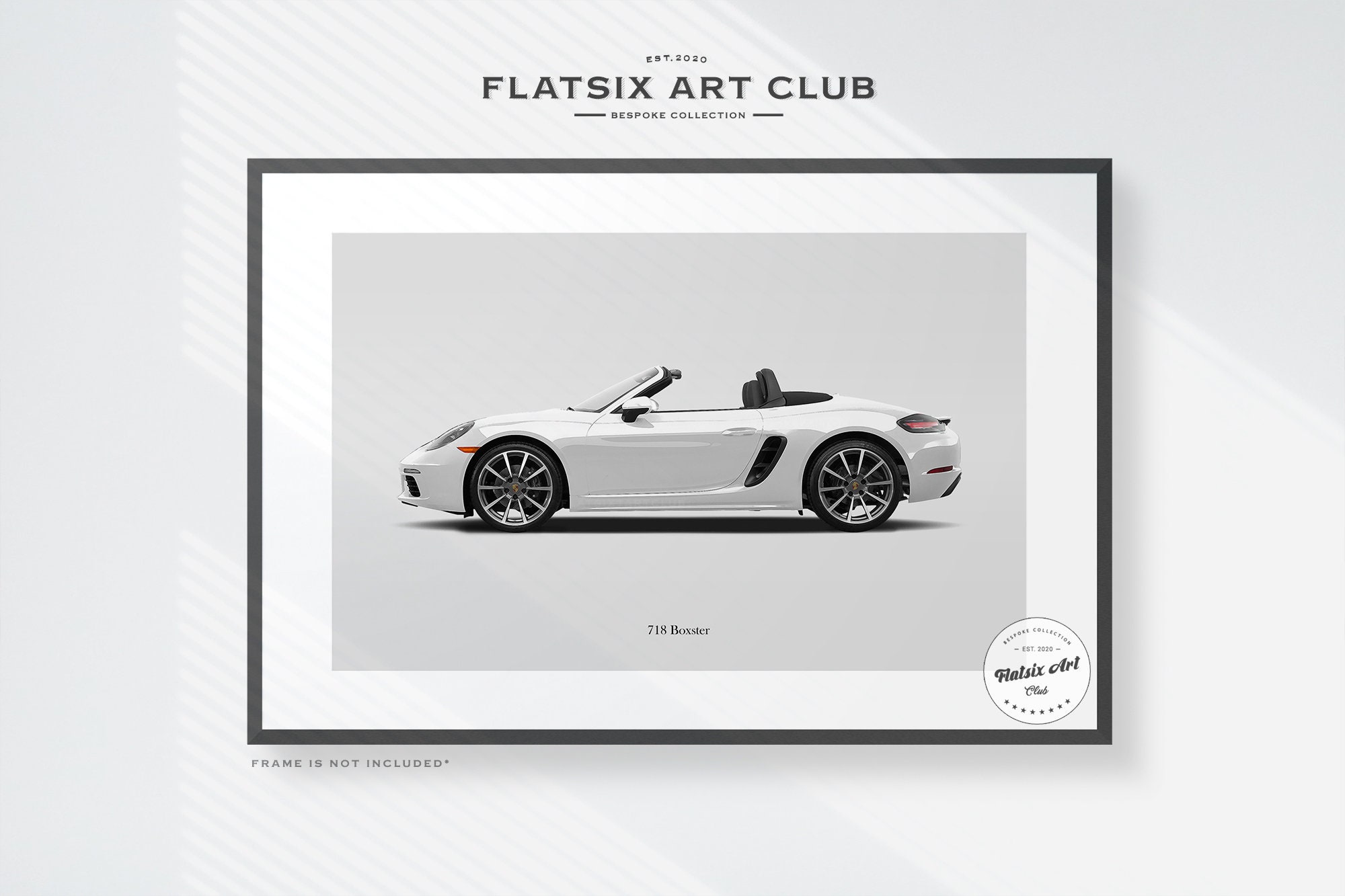 Porsche 718 Boxster Sketched Wall Art - Multi-colour Automotive