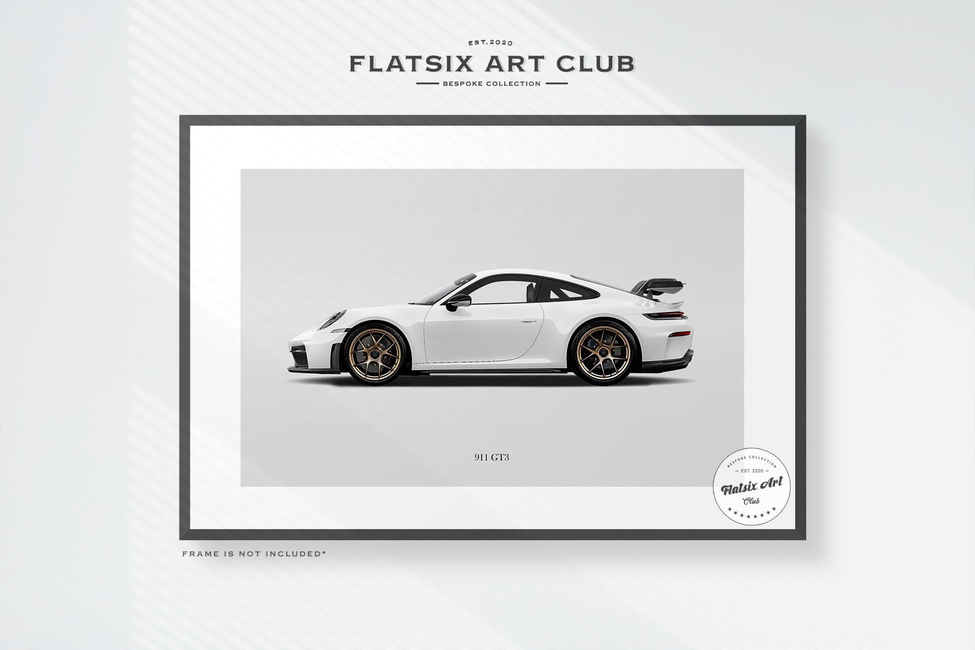 Porsche 911 GT3 (992.2) Sketched Wall Art - Multi-colour