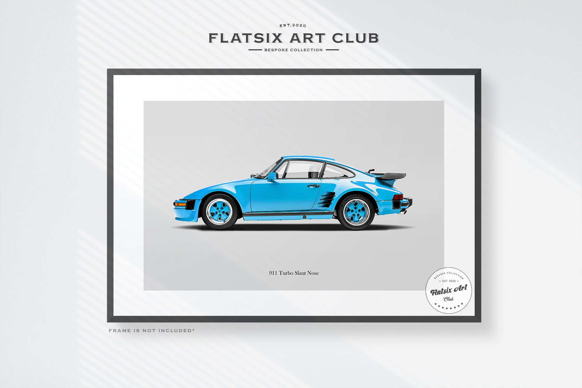 Porsche 930 Turbo Slant Nose Sketched Art Print: Automotive Car