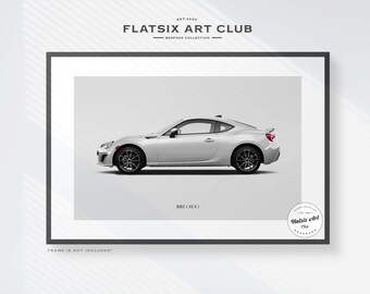 Subaru BRZ (ZC6) Sketched Wall Art - Multi-colour Automotive Art