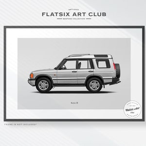 Land Rover Discovery Series II Sketched Wall Art - Multi-colour Automotive Art Print - Car Poster Illustration