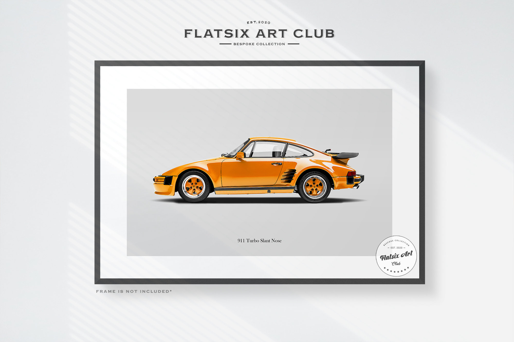 Porsche 930 Turbo Slant Nose Sketched Art Print: Automotive Car
