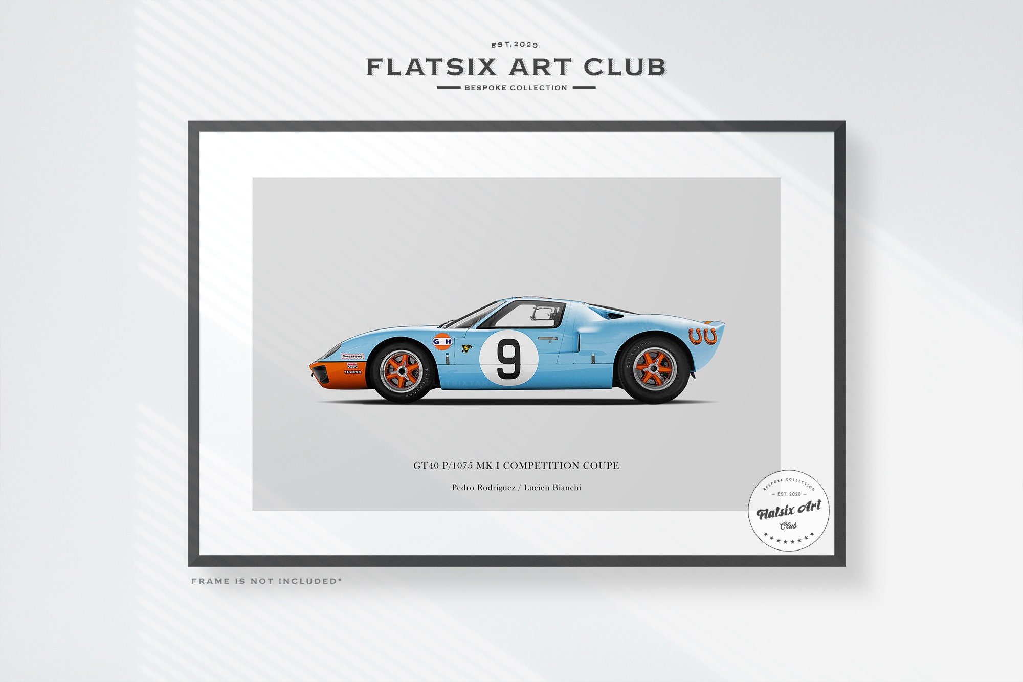 Ford GT40 Gulf Livery Lemans 1968 Sketched Art Print - Etsy