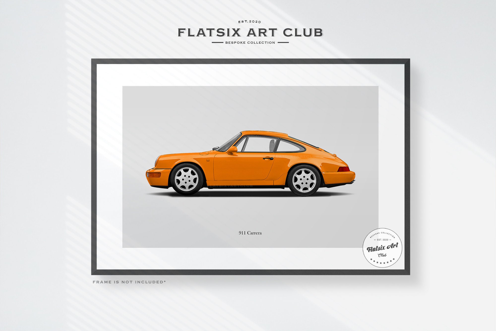 Porsche 911 Carrera (964) Sketched Wall Art - Multi-colour