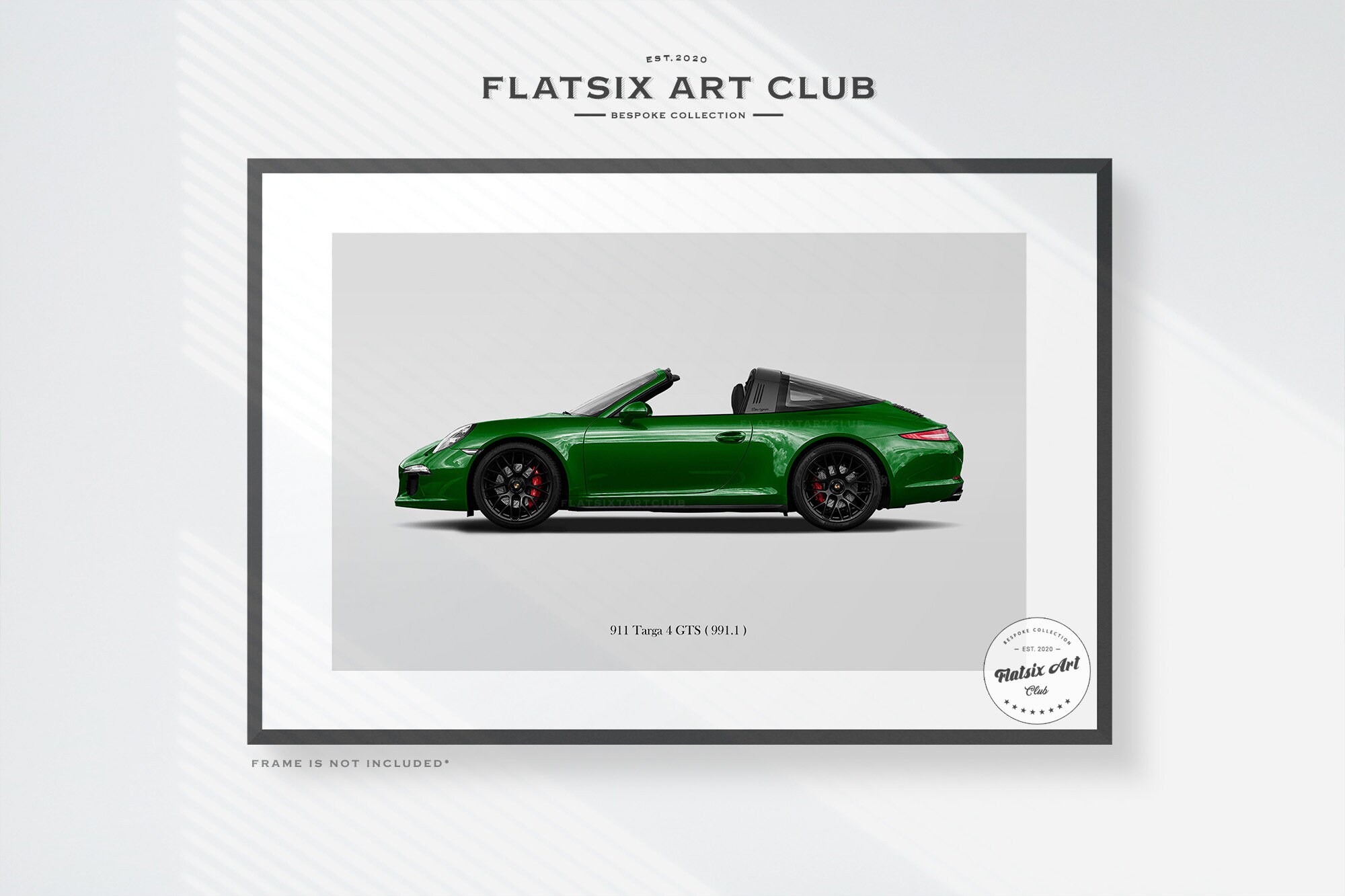 Porsche 911 (991.1) Targa 4 GTS Sketched Art Print: Automotive Car