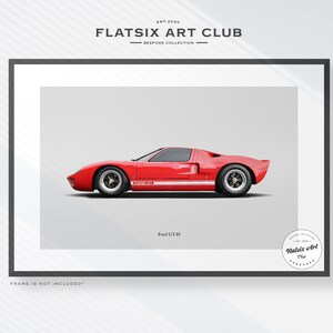 Ford GT40/Ford GT Sketched Wall Art - Multi-option Automotive Art Print - Car Poster Illustration