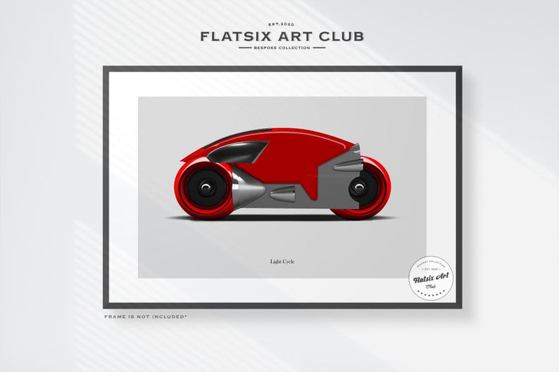 TRON (1982) Light Cycle Poster in Various colour Framed Print