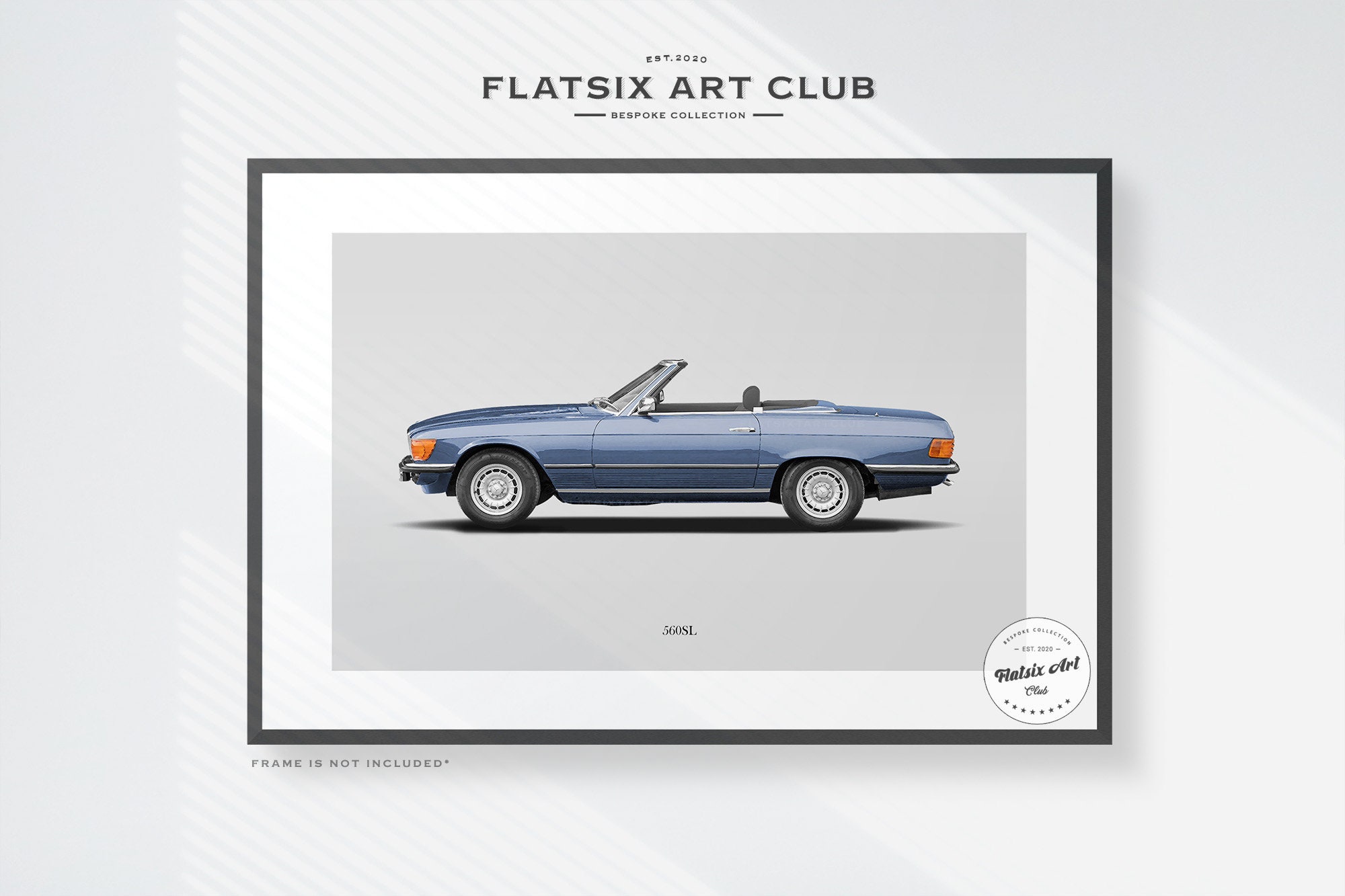 Classic Mercedes-benz 560SL Sketched Wall Art - Car Poster