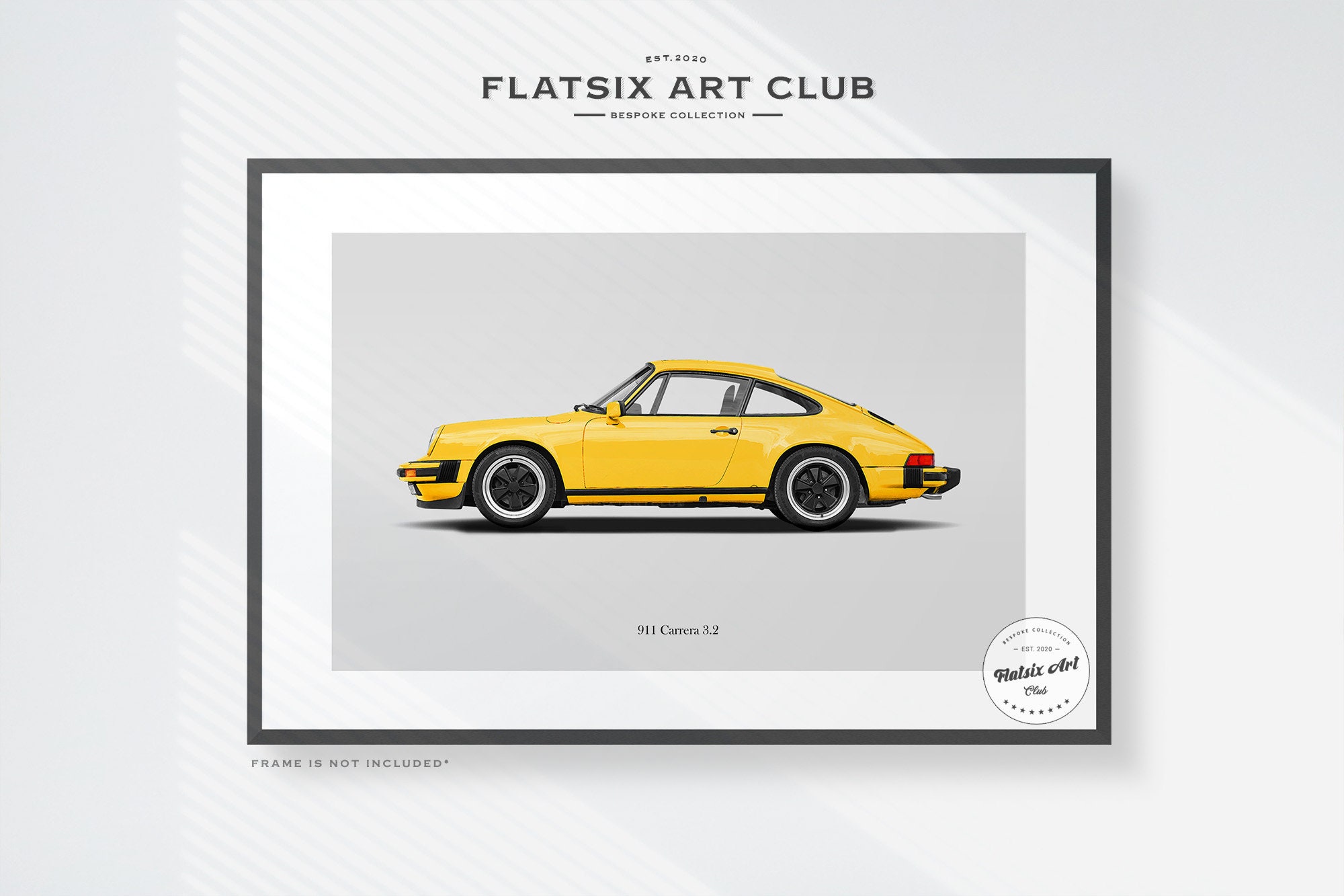 Porsche 911 Carrera 3.2 Sketched Wall Art - Multi-colour