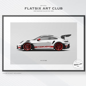 Porsche 911 GT3 RS (992) Sketched Wall Art - Multi-colour Automotive Art Print - Car Poster Illustration