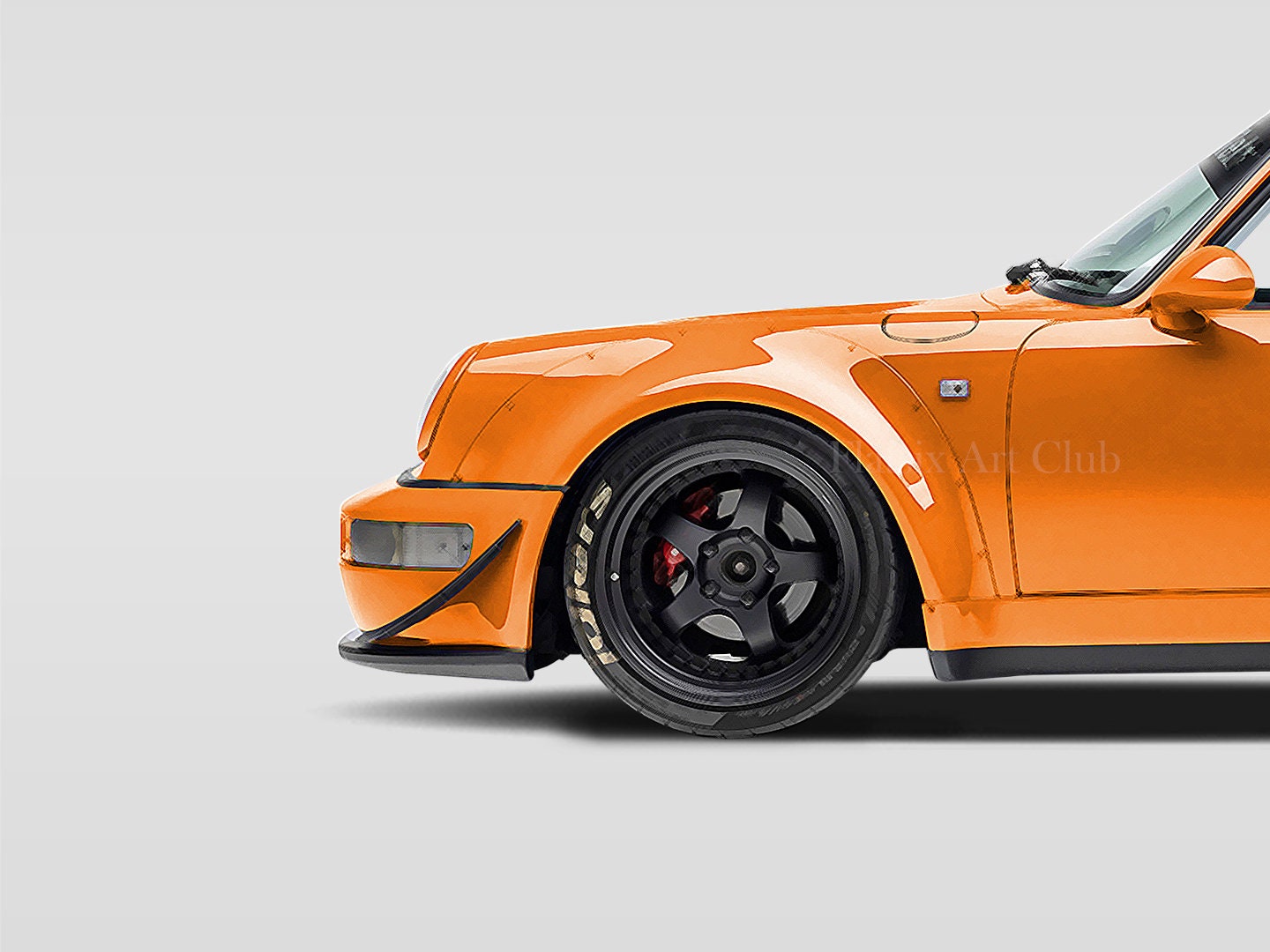 RWB Porsche 911 964 Sketched Wall Art Multi-colour Automotive Art Print ...
