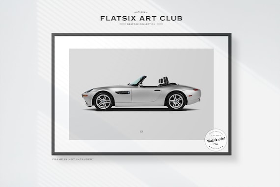 BMW Z8 Sketched Wall Art - Classic Automotive Art Print - Car