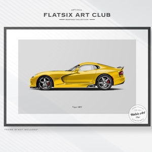 Dodge Viper (3rd Gen) Sketched Wall Art - Automotive Art Print - Car Poster Illustration