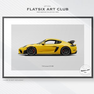 Porsche 718 Cayman GT4 RS Sketched Art Print: Automotive Car Poster