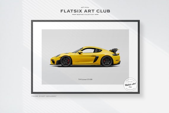 Porsche 718 Cayman GT4 RS Sketched Art Print: Automotive Car