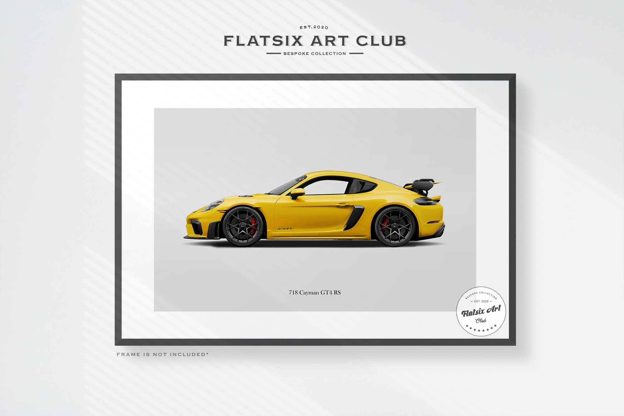 Porsche 718 Cayman GT4 RS Sketched Art Print: Automotive Car 