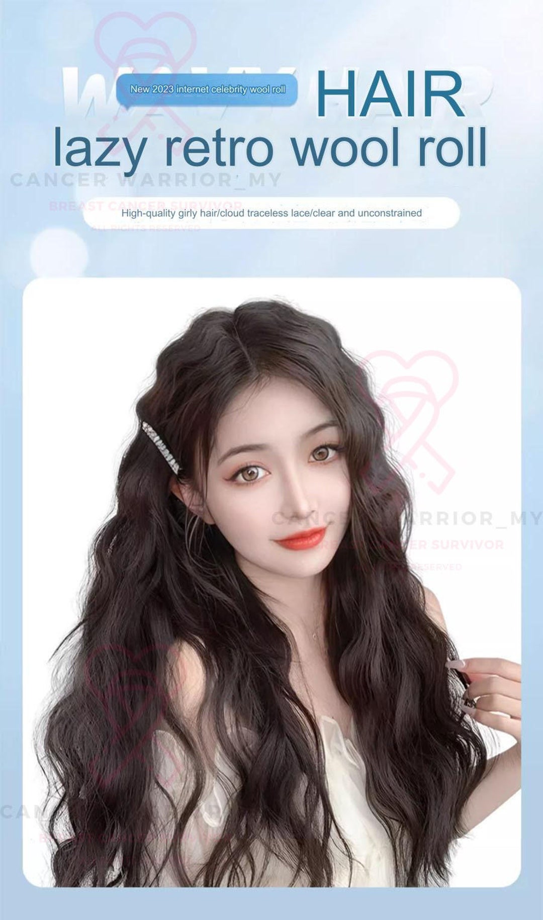 Radiant Resilience Premium Wool Roll Human Hair Wig for a Cause Real