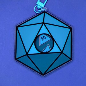 D20 dobbelstenen | Sleutelhanger acryl shaker