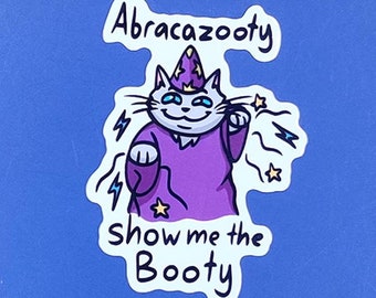 Abracazooty Tovenaar Kat Vinyl Sticker | Grappige Laptop Sticker