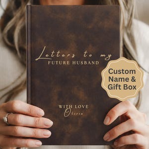 Letters To My Future Husband Journal, Engraved Vegan Leather Notebook in Gift Box, Groom Gift From Wife, Custom Vow Book, Husband Journal