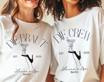 Camiseta JGA personalizada – Novia y equipo Camiseta de novia Traje de despedida de soltera Regalo de boda Camiseta de despedida de soltera Tendencia justa