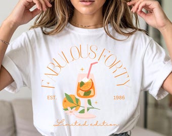 40歳の女性への誕生日プレゼント、素敵な40歳のTシャツ、親友への夏用Tシャツギフト、1986年製ヴィンテージフェアトレードシャツ