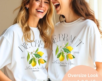 Camisetas personalizadas de comercio justo para despedidas de soltera: camiseta Lemon Bride & Team Bride, camiseta vintage para despedida de soltera con el nombre de la novia 2026
