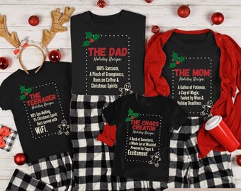 Funny Matching Christmas Shirts, Family Recipe Tee, Cute Holiday Crew, Christmas Morning Photo, Unique Family Tradition Gift