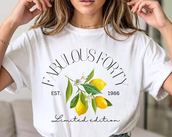 女性への40歳の誕生日プレゼント、ファビュラス・フォーティーTシャツ、パーソナライズされたプレゼント、ガールフレンドへの40歳のプレゼント、40代へのプレゼント、1986年のレモントレンド