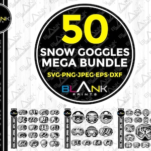 snow goggles mega bundle svg png jpeg eps dxf engrave silhouette clipart cricut laser vector commercial use custom snow googles vector svg