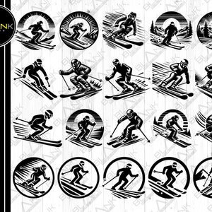 ski bundle svg png jpeg eps dxf bundle silhouette cricut commercial use custom skiing sports bundle snow mountain silhouette bundle svg