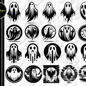 halloween ghost bundle svg png jpeg eps dxf bundle silhouette clipart cricut vector commercial use custom halloween ghost bundle ghost svg
