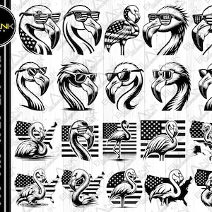 Flamingo Bundle svg png jpeg eps dxf Vektor Bundle Silhouette Cricut Kommerzielle Nutzung benutzerdefinierte Flamingo USA Karte Flagge Sonnenbrille Vogel Bundle svg