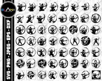 Archery Clipart Bundle: Archer Sport Graphics (svg, png, jpg, eps, dxf)