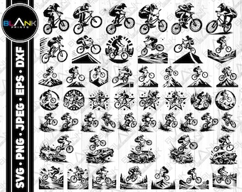 BMX Bike Clipart Bundle, Extreme Sport SVG PNG (Digital Download)