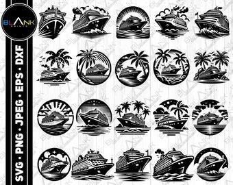 Cruise Ship SVG Bundle: Vacation Island Designs (Digital Download)
