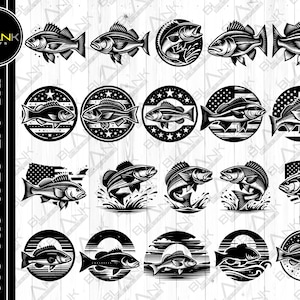 red drum fish bundle svg png jpeg eps dxf bundle silhouette clipart cricut vector commercial use custom red drum fishing vector bundle svg