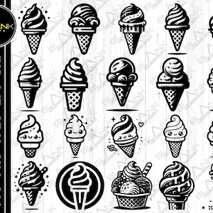 Eis Bundle svg png jpeg eps dxf Vektor Bundle Silhouette Cricut kommerzielle Nutzung benutzerdefinierte Eis Bundle Dessert Food svg