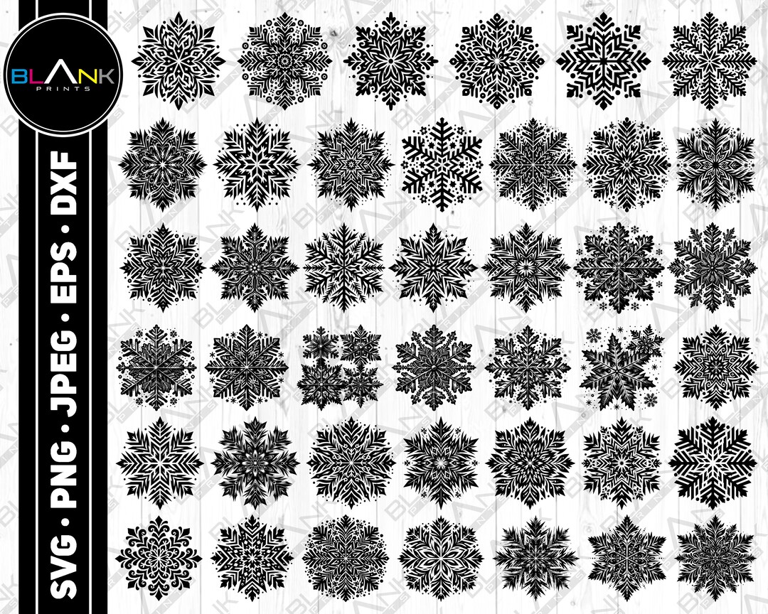 Snowflakes Vector Art Bundle (svg, Png, Jpg, Eps, Dxf) - Etsy