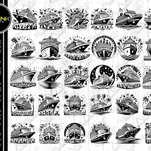 cruise ship bundle svg png jpeg eps dxf bundle silhouette clipart cricut vector commercial use custom cruise ship summer party ocean sea svg