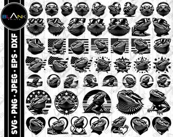 Bearded Dragon Clipart Vector Bundle SVG PNG (Commercial Use)