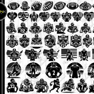 Fußball Bundle svg png jpeg eps dxf Bundle Silhouette Cricut kommerzielle Nutzung benutzerdefinierte American Football Bundle Fußball Silhouette