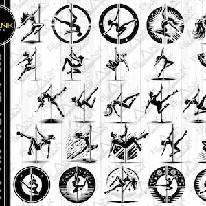 pole dancing svg png jpeg eps  bundle silhouette clipart cricut vector commercial use custom pole dancer pole dancing silhouette pole dance