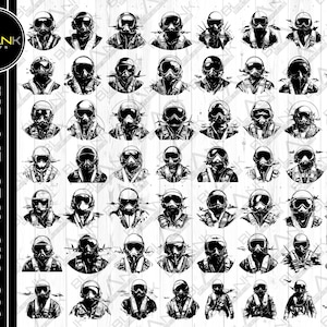 Pilot Head SVG Bundle: Airplane Flying Graphics (Digital Download)