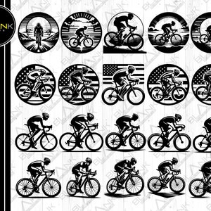 Radsport Bundle svg png jpeg eps dxf Silhouette Cricut kommerzielle Nutzung