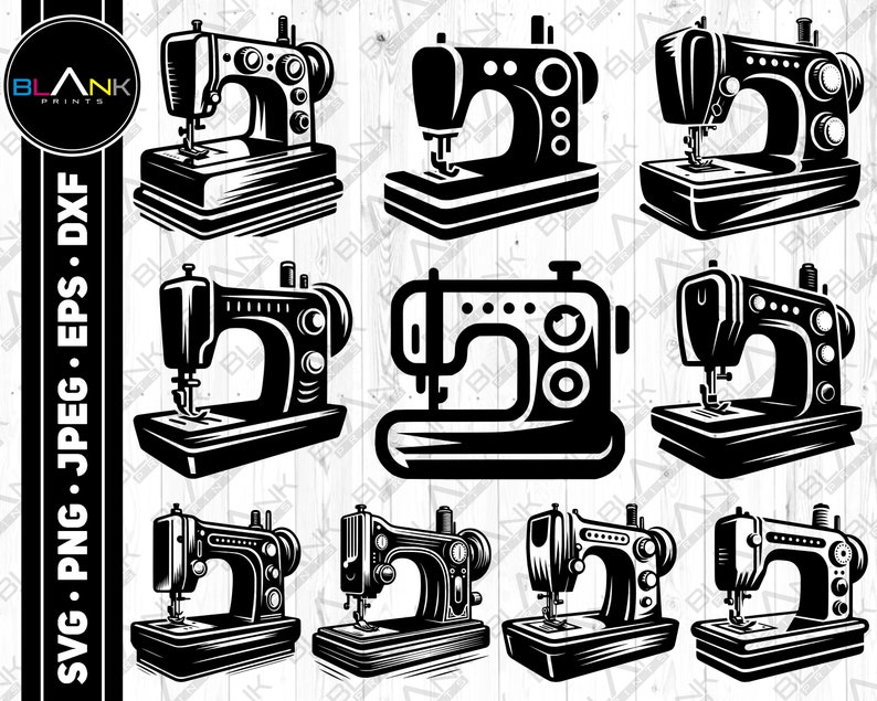 Sewing Machine Dxf Sewing Machine Vector Clipart Bundle (svg, Png, Jpg, Eps, Dxf) - Etsy