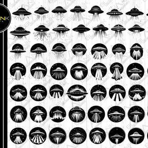 UFO Vector Bundle: Alien Spaceship Clipart (svg, png, jpg, eps, dxf)